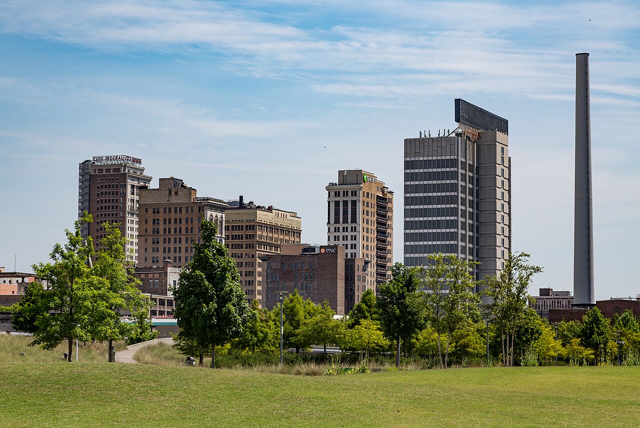 Birmingham, Alabama skyline viewed from Railroad Park